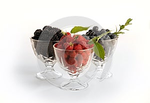 Blueberries, raspberries and blackberries