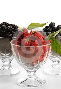 Blueberries, raspberries and blackberries