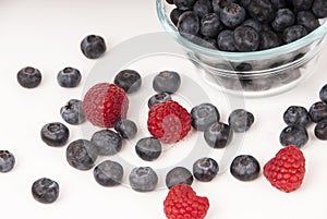 Blueberries and Raspberries