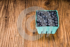 Blueberries in small baskets