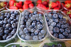 Blueberries and strawberries