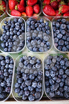 Blueberries and strawberries