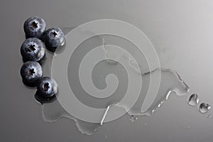Blueberries and water