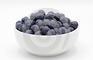 Blueberries in a white bowl