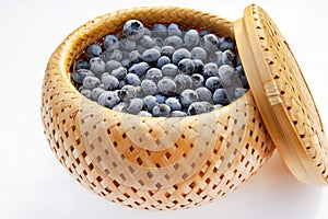 Blueberries in a wicker basket