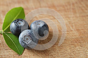 Blueberries on wooden. Blueberry contain antioxidant organic useful healthy and nutrition.