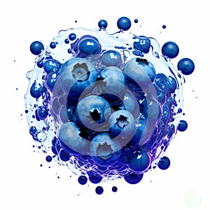 Blueberry Algorithmic Art On White Background