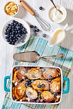 Blueberry Almond Mascarpone French Toast, top view