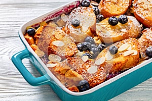 Blueberry Almond Mascarpone French Toast, top view