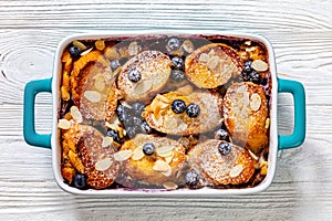 Blueberry Almond Mascarpone French Toast, top view