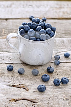 Blueberry in the aluminium mug