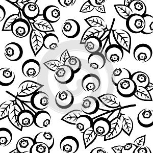 Blueberry background, pattern set. Collection icon blueberry. Vector