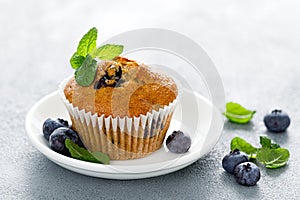 Blueberry banana muffins with fresh berries