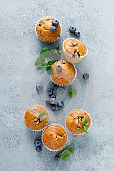 Blueberry banana muffins with fresh berries