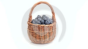 Blueberry in a basket isolated