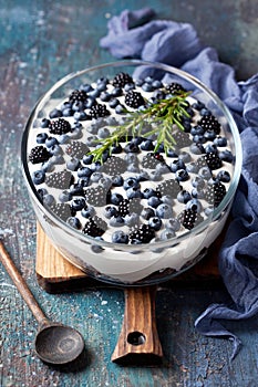 Blueberry and blackberry dessert