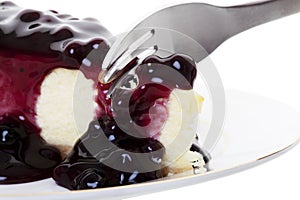 Blueberry Cheesecake With Fork photo