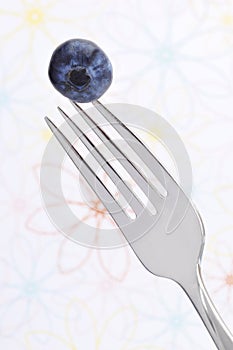 Blueberry on Fork