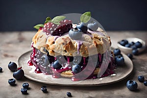 Blueberry gingerbread. Jelly is poured on top