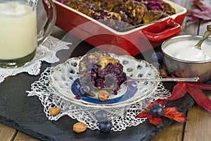 Blueberry and hazelnut cobbler photo