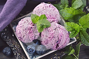 Blueberry ice cream