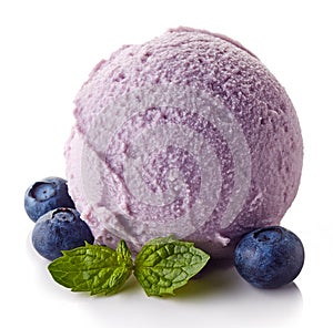 Blueberry ice cream ball