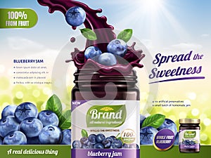 Blueberry jam ads