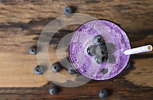 Blueberry Juice smoothies drink in a glass drink purple colorful fruit juice milkshake .