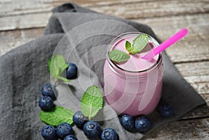 Blueberry Milkshake Smoothie Drink