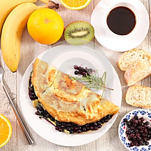 Blueberry omelet
