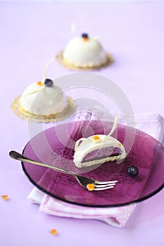 Blueberry and Orange Mousse Cakes