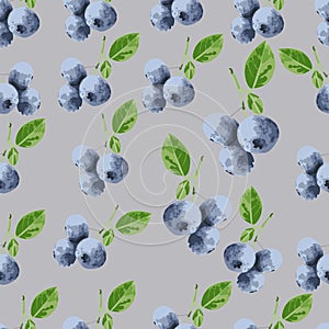 Blueberry pattern background set. Collection icon blueberry. Vector