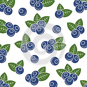 Blueberry pattern background set. Collection icon blueberry. Vector