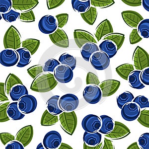 Blueberry pattern background set. Collection icon blueberry. Vector