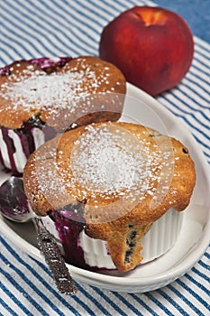 Blueberry peach cobblers