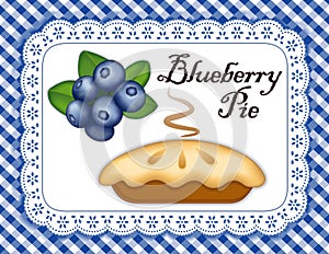 Blueberry Pie, Lace Doily Place Mat, Blue Gingham