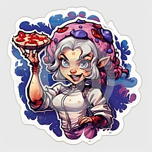 blueberry pie tattoo sticker illustration Halloween scary creepy horror crazy devil