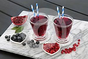 Blueberry and Pomegranate Juice Drink