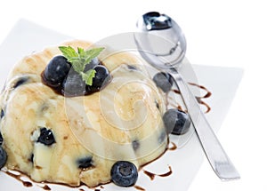 Blueberry Pudding isolated on white