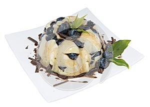 Blueberry Pudding isolated on white