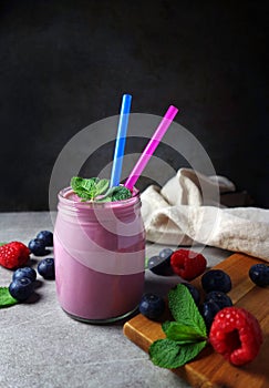 Blueberry And Raspberry Smoothie