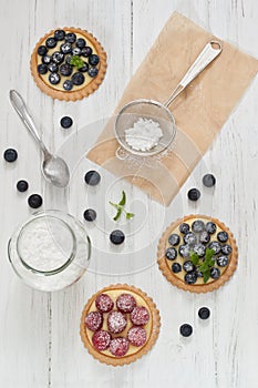 Blueberry and raspberry tartlets