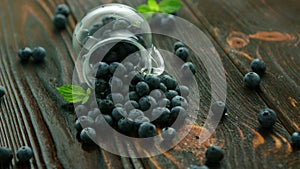 Blueberry scattering from glass jug