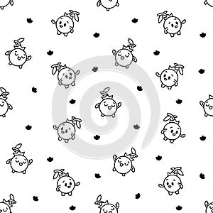 Blueberry. Seamless pattern. Coloring Page