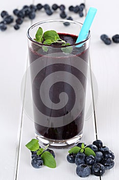 Blueberry smoothie fruit juice with blueberries fruits