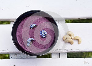 Blueberry smoothie, summer breakfeast