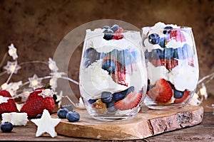 Blueberry Strawberry Trifles for July 4th