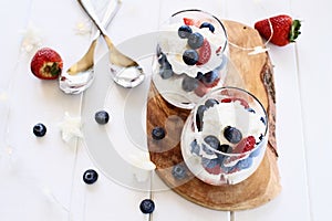 Blueberry Strawberry Trifles and Spoons
