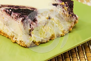 Blueberry swirl cheesecake detail