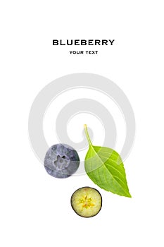 Blueberry on white background